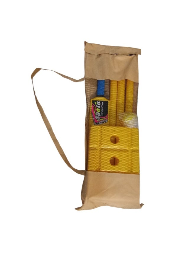 GK Golden Kick GK Kids Cricket Set | Rubber Grip Bat, Soft Ball & Wicket Stumps | Molded Plastic All-Weather | Ages 4-8 or 8-11 - Image 2