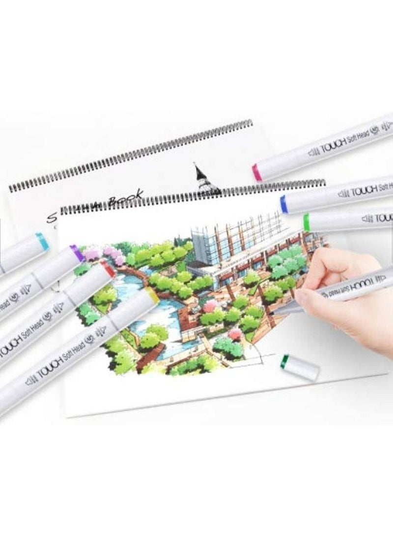 سوبيريور مجموعة أقلام تلوين فنية فائقة الجودة بـ 36 لونًا، برأسين عريض ودقيق، مع علبة تخزين من البولي بروبيلين، مناسبة للأطفال والطلاب والفنانين المحترفين والمصممين للرسم والتلوين والتخطيط - Image 5