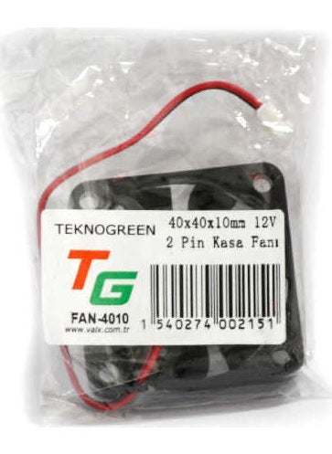 Teknogreen FAN-4010 40X40X10MM 12V 2 Pin Case Fan  - Image 3