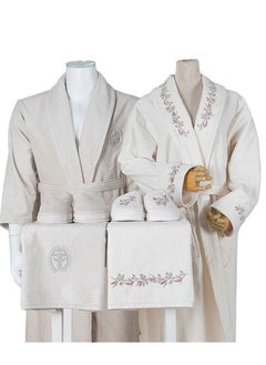 Set Bath Robe Beige Double