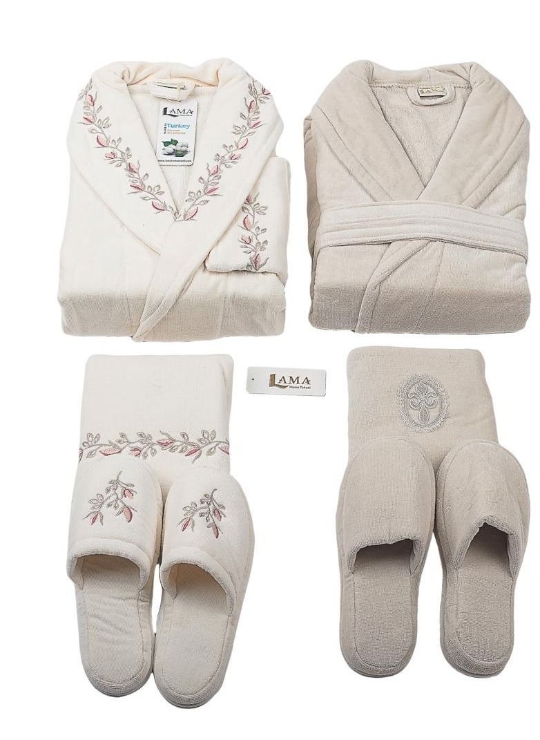 LAMA Home Tekstil - Set Bath Robe Beige Double - Image 1