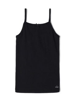 Sg04 Girl'S Super Combed Cotton Rib Fabric Camisole With Regular Straps Black