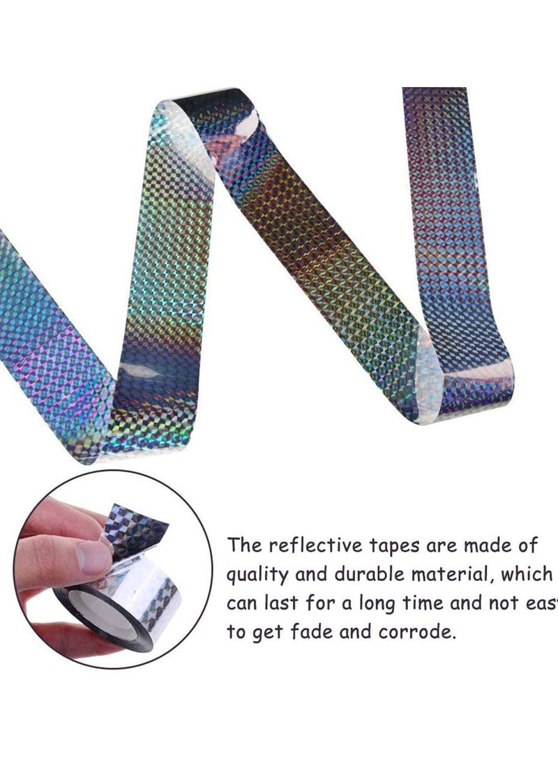 Generic Bird Repellent Scare Tape Holographic Eco-friendly Double Sided Reflective Ribbon Defender to Deter Owl Pigeon Woodpecker Pest Geese Herons Blackbirds for Home Garden Farm 2 Pack 4.8cm*80m - Image 4