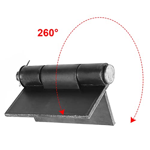 MOUNTAIN_ARK 2 Pack 6-1/2" x 5" Weldable Hinges, Heavy Duty Steel Weld On Butt Hinges for Trailer Ramp Door, Garage Metal Gate, 3/16" Thick - Image 3