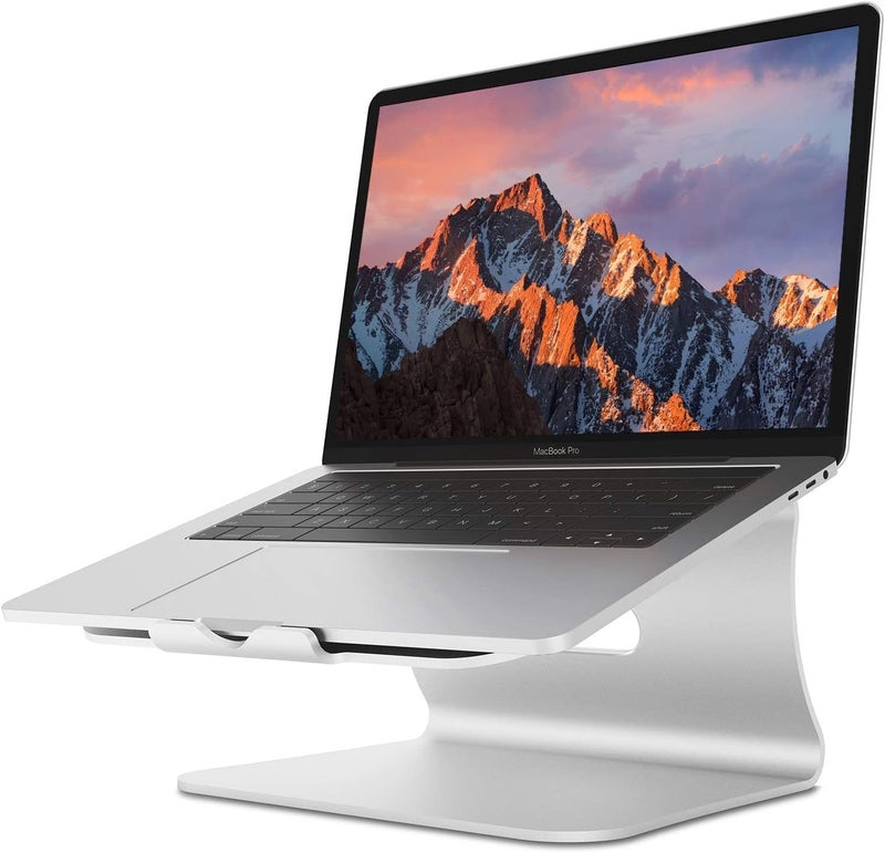 Bestand Laptop Stand, Aluminum Notebook Holder Riser Heat-Vent for MacBook Air/Pro, Dell, HP, Lenovo, Microsoft Surface, Samsung 11-16 inches Notebook (Space Silver) - Image 1