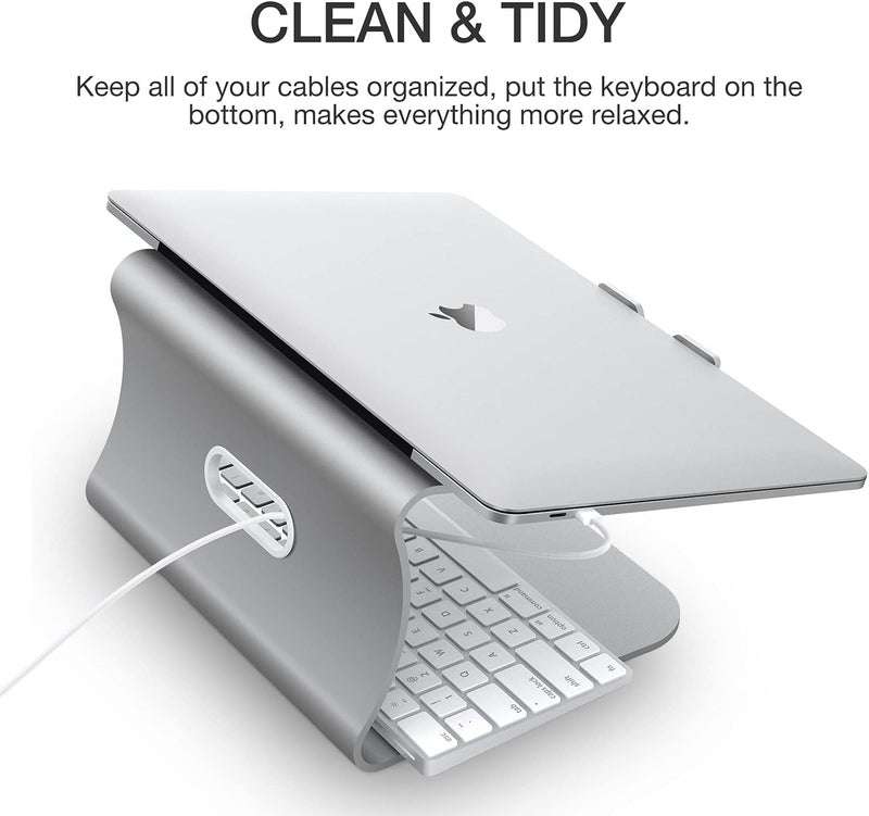 Bestand Laptop Stand, Aluminum Notebook Holder Riser Heat-Vent for MacBook Air/Pro, Dell, HP, Lenovo, Microsoft Surface, Samsung 11-16 inches Notebook (Space Silver) - Image 3