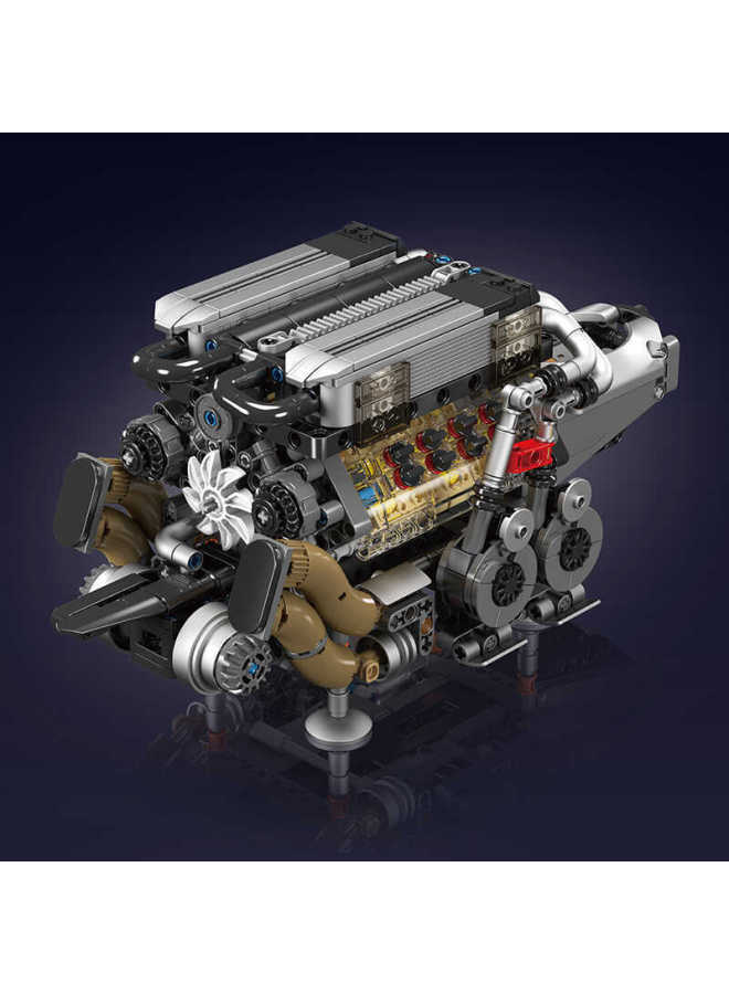Building Blocks - 10131 W16 Engine Building Blocks - Yuxing Supercar Series, engine model, challenging to assemble, compatible with mainstream brands, suitable for adults and children's collections. - Image 3