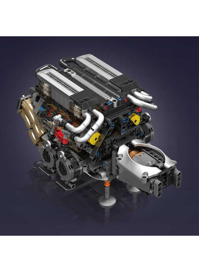 Building Blocks - 10131 W16 Engine Building Blocks - Yuxing Supercar Series, engine model, challenging to assemble, compatible with mainstream brands, suitable for adults and children's collections. - Image 2