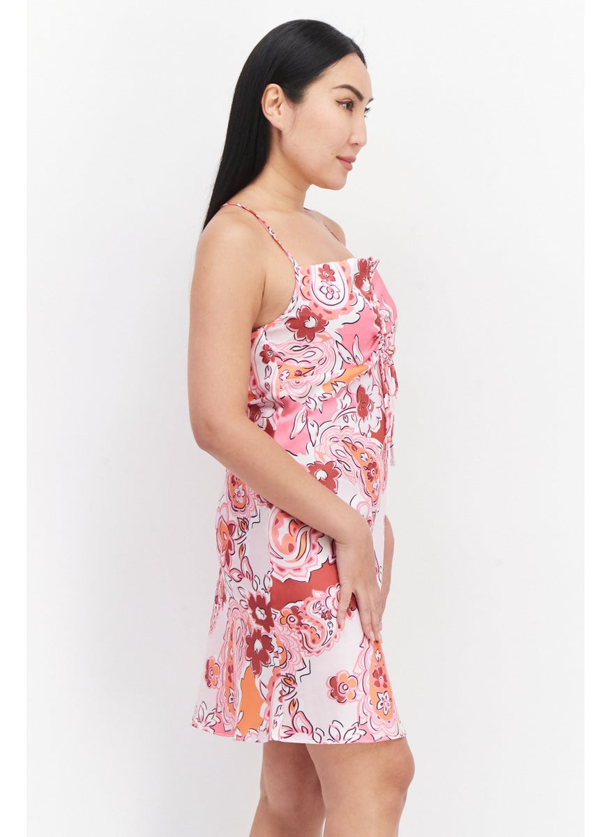 RIVER ISLAND Women Floral Printed Mini Dress, Pink Combo  - Image 3