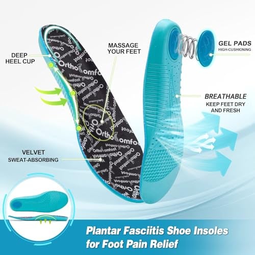 OrthoComfoot Women's Orthopedic Walking Shoes: Fit Arch Support Orthotic Flat Feet Plantar Fasciitis Road Running Shoes, Breathable Heel Spur Business Leisure Trail Sneakers Blue White Size 8.5 - Image 4