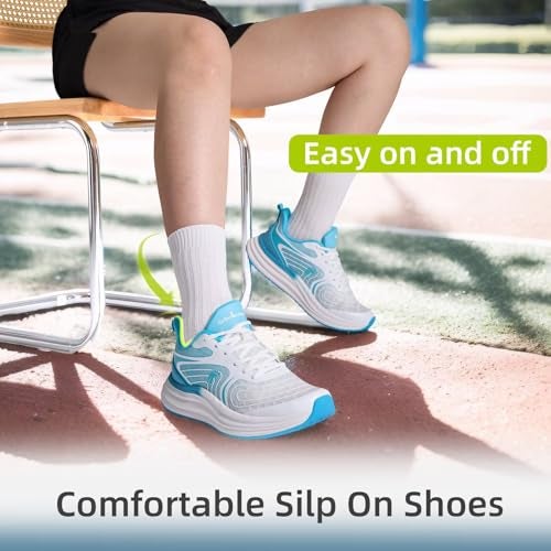 OrthoComfoot Women's Orthopedic Walking Shoes: Fit Arch Support Orthotic Flat Feet Plantar Fasciitis Road Running Shoes, Breathable Heel Spur Business Leisure Trail Sneakers Blue White Size 8.5 - Image 3