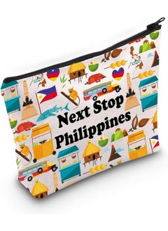 JXGZSO JXGZSO Philippines Trip Culture Gift Next Stop Philippines Cosmetic Bag Philippines Vacation Makeup Bag Traveler Gift 