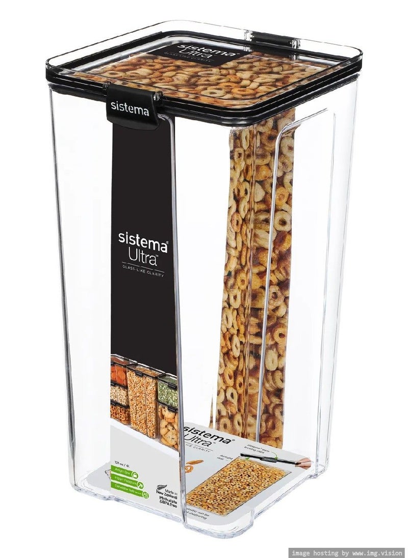 sistema - Sistema Tritan Ultra Square 4L, stackable container, comes with clear finish, durable and shatter proof. Is dishwasher safe and BPA Free. - Image 1