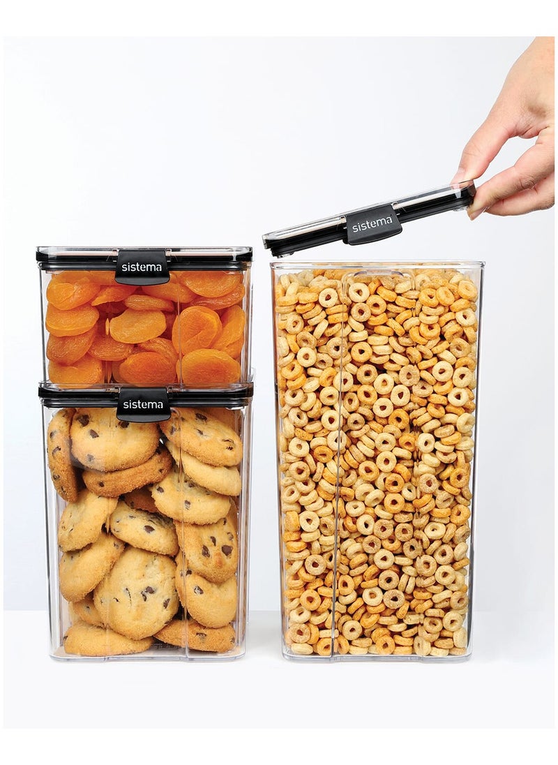 sistema - Sistema Tritan Ultra Square 4L, stackable container, comes with clear finish, durable and shatter proof. Is dishwasher safe and BPA Free. - Image 1