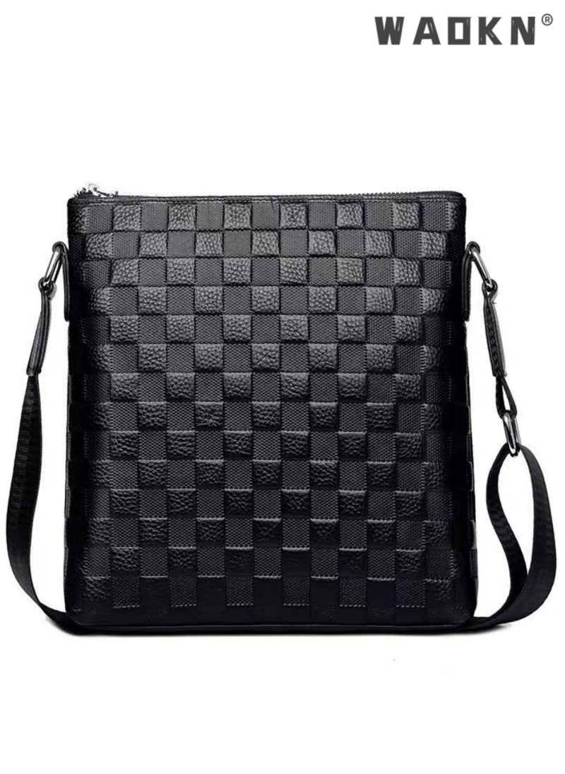 WAOKN Men's Shoulder Bag - Casual Crossbody Bag for Men, Single Shoulder Sling Backpack PU Leather Messenger Bag Business Travel Crossbody Pack Satchel Side Bag Handbag for Men Working Shopping  - Image 2