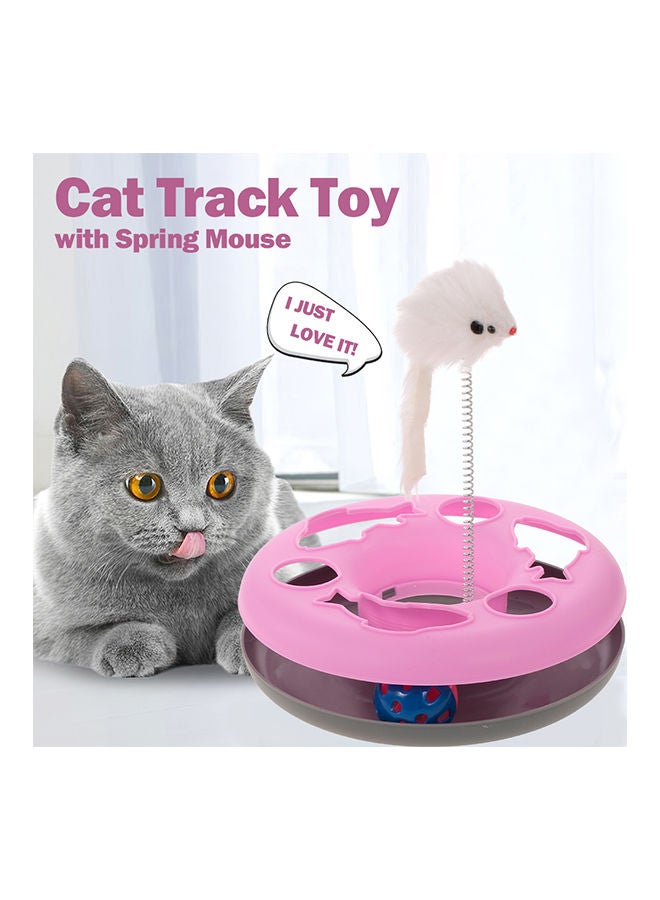 NIBEMINENT Moving Ball Plate Disk Toys For Kitten Pink/Grey 0.17kg - Image 2