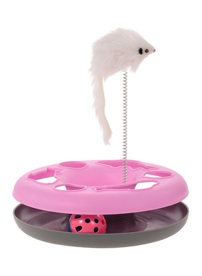 NIBEMINENT Moving Ball Plate Disk Toys For Kitten Pink/Grey 0.17kg - Image 1