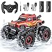 WayEee Remote Control Car Toys for Kids 6 RC Car Waterproof Monster Truck Toys Amphibious 4X4 Pickup All Terrain OffRoad Vehicles 24GHz Remote Control 118 Scale RC Truck Boys GiftsRed - Image 2