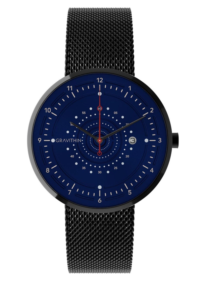 GRAVITHIN Argo AR05 with Black Milanese Mesh Band, Swiss Quartz, Sapphire Anti-Reflective Coating, 316L Brushed Stainless Steel Case 40mm - Image 1