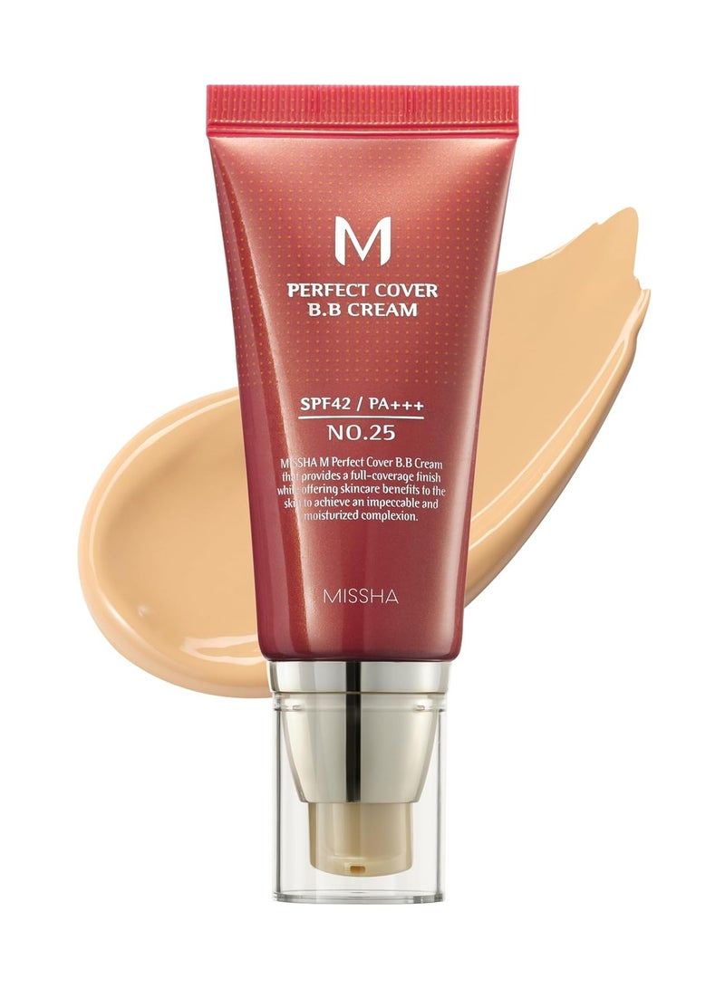 Missha M Perfect BB Cream light/medium with neutral skin tone SPF 42 PA +++ 50ml No.25 (Warm Beige) - Image 1