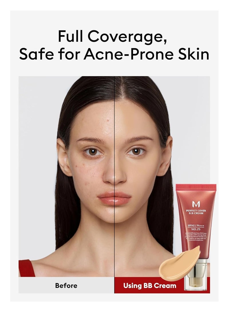 Missha M Perfect BB Cream light/medium with neutral skin tone SPF 42 PA +++ 50ml No.25 (Warm Beige) - Image 4