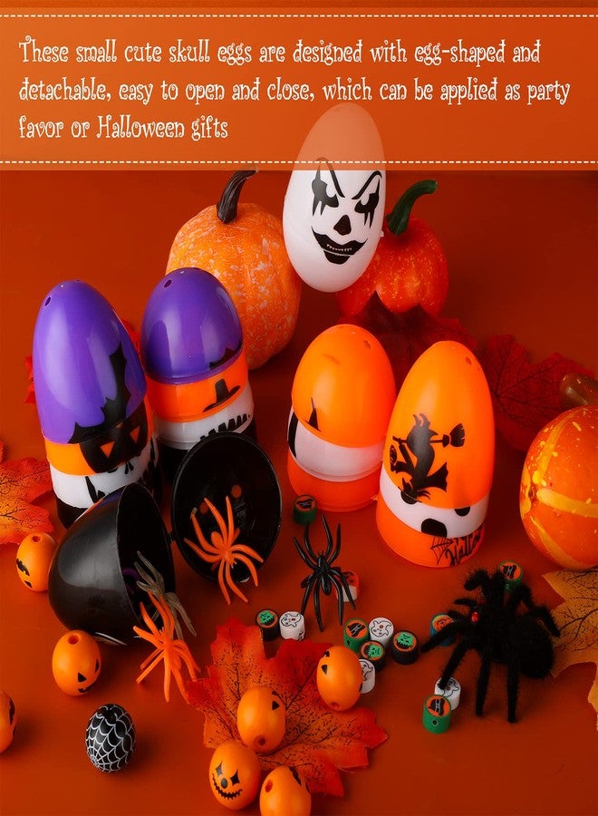 Zhanmai 72 Pieces Halloween Skull Eggs Halloween Easter Plastic Eggs Halloween Eggs Plastic Fillable Scavenger Hunt for Trick or Treating Candy Box Mini Halloween Eggs for Halloween Party Supplies - Image 5