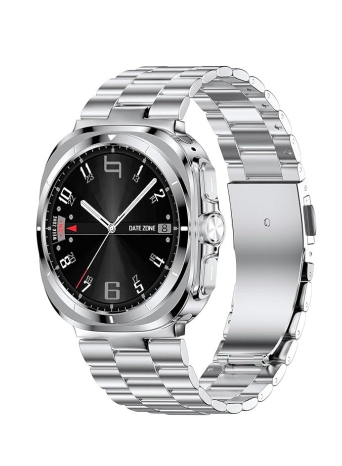 ELTRAZONE Stainless Steel Band for Samsung Galaxy Watch Ultra 47mm, No Gap Solid Metal Business Replacement Wristband, Premium Strap for Galaxy Watch Ultra 2024, Adjustable, Durable, Sleek Design for Men & Women - Image 1