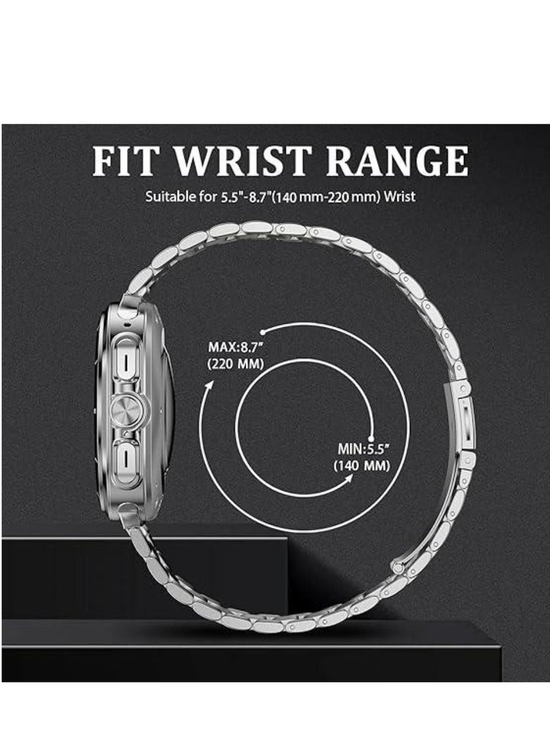 ELTRAZONE Stainless Steel Band for Samsung Galaxy Watch Ultra 47mm, No Gap Solid Metal Business Replacement Wristband, Premium Strap for Galaxy Watch Ultra 2024, Adjustable, Durable, Sleek Design for Men & Women - Image 2