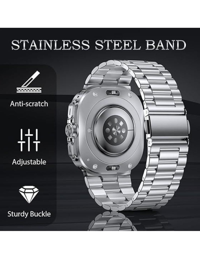ELTRAZONE Stainless Steel Band for Samsung Galaxy Watch Ultra 47mm, No Gap Solid Metal Business Replacement Wristband, Premium Strap for Galaxy Watch Ultra 2024, Adjustable, Durable, Sleek Design for Men & Women - Image 3