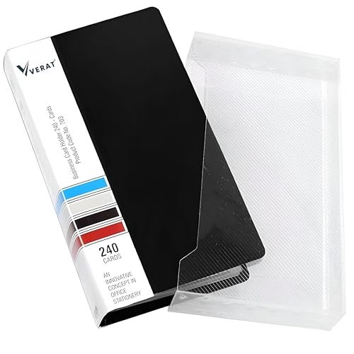 VERAT Business Card Holder, 120 Pockets for 240 Cards Business Card Holder | Debit/Credit/Business/Visiting Name ID Card Holder Card Organizer Professional Office Organizer (Blue, Card Holder) - Image 1