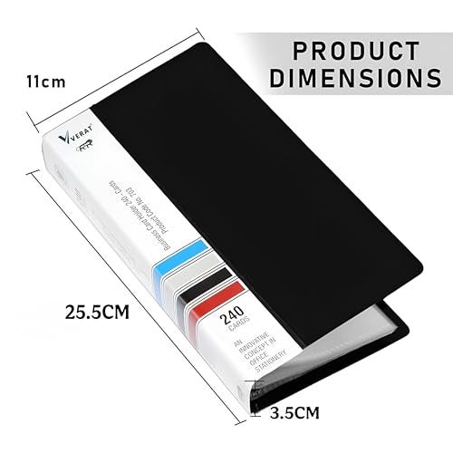 VERAT Business Card Holder, 120 Pockets for 240 Cards Business Card Holder | Debit/Credit/Business/Visiting Name ID Card Holder Card Organizer Professional Office Organizer (Blue, Card Holder) - Image 2