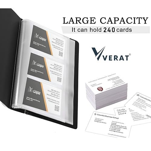 VERAT Business Card Holder, 120 Pockets for 240 Cards Business Card Holder | Debit/Credit/Business/Visiting Name ID Card Holder Card Organizer Professional Office Organizer (Blue, Card Holder) - Image 3