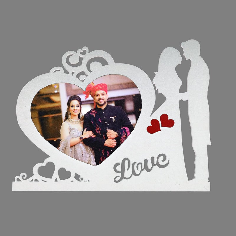 AJANTA ROYAL Personalized Romantic Couple Wooden Photo Frame STF19W White - Image 1