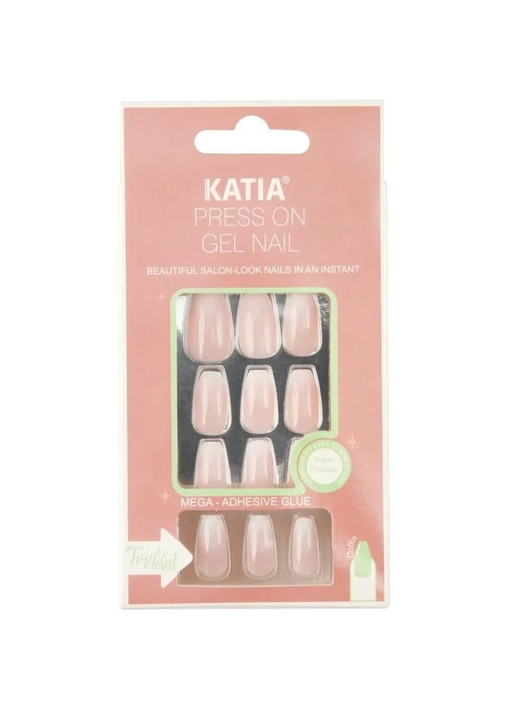 كاتيا طقم أظافر صناعية مع مبرد من 24 قطعة وردي K103