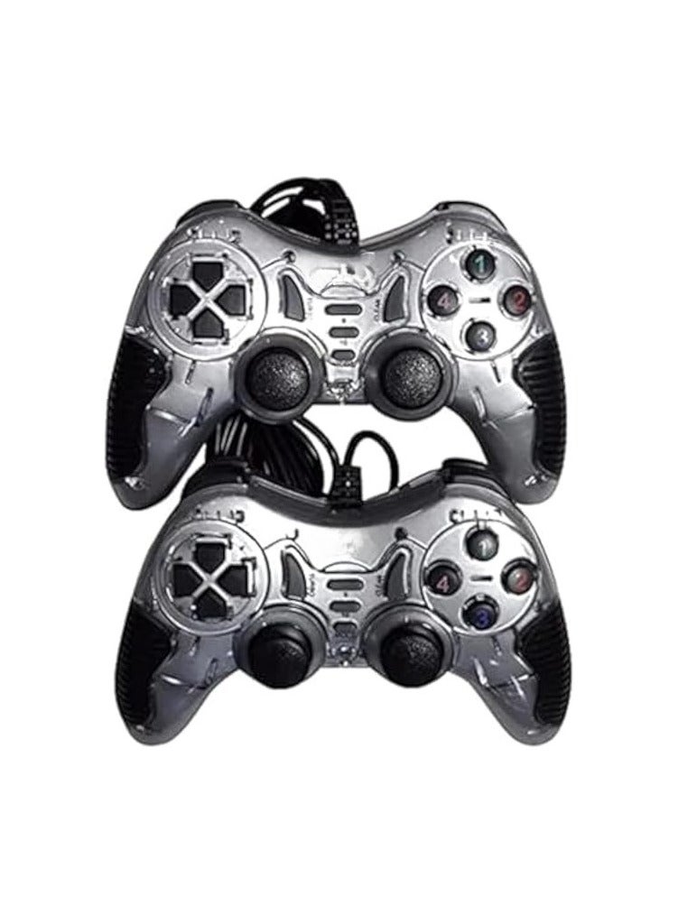 Set of 2 USB Game Controllers – Gray Color – Compatible with Mac