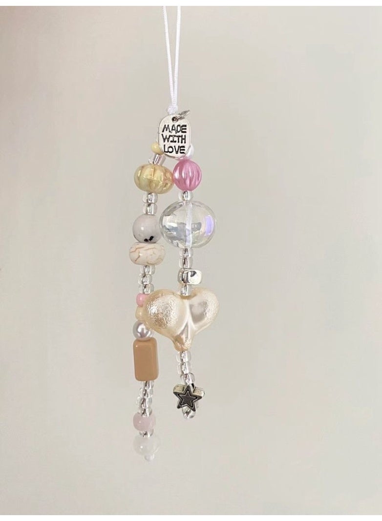 NIBEMINENT Beaded Phone Lanyard, Anti Lost Removable Wrist Strap,Ballet Style Girl Bracelet Pendant, Phone Keychain Lanyard