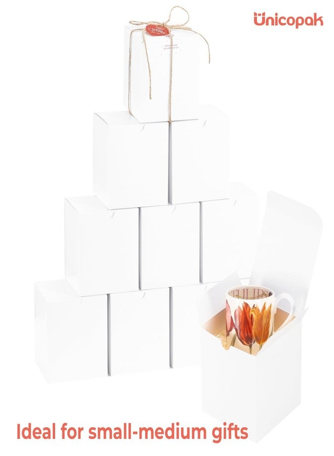 UnicoPak 10 Pack 5x5x5 Gift Boxes, Sturdy Small White Gift Boxes for Presents, Ornaments, Candles, Mugs, Easy Pop-up Assembly, Ideal for Birthday Christmas Party Business - Image 4