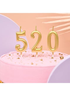 بيوند مجموعة من 10 شموع عيد ميلاد رقمية، شموع كعك لامعة، شموع كب كيك لعيد الميلاد وحفلات الزفاف وحفلات الحظ (ذهبي)  - Image 4
