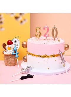 بيوند مجموعة من 10 شموع عيد ميلاد رقمية، شموع كعك لامعة، شموع كب كيك لعيد الميلاد وحفلات الزفاف وحفلات الحظ (ذهبي)  - Image 3