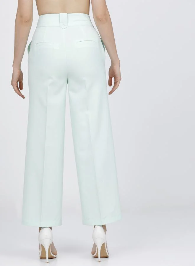Tokyo Talkies High Rise Flared Trousers with Pockets by Styli