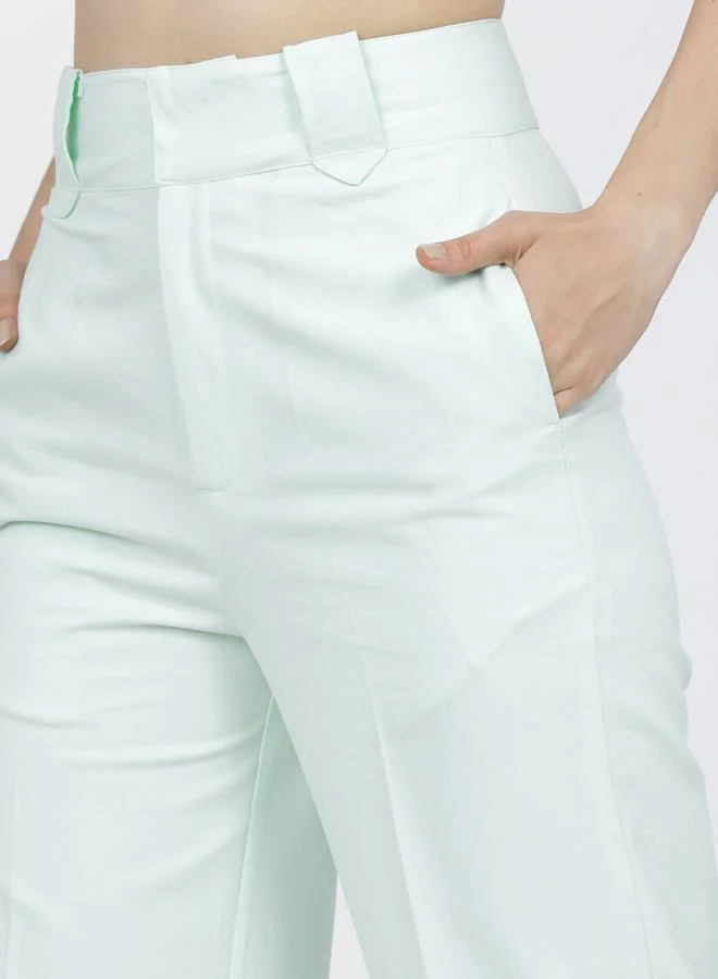 Tokyo Talkies High Rise Flared Trousers with Pockets by Styli