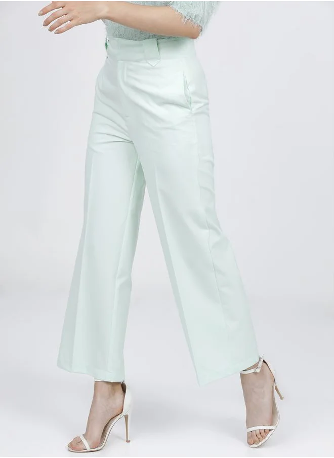 Tokyo Talkies High Rise Flared Trousers with Pockets