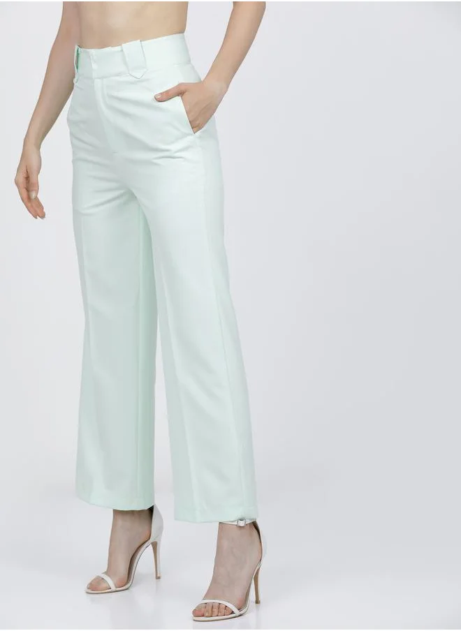 Tokyo Talkies High Rise Flared Trousers with Pockets