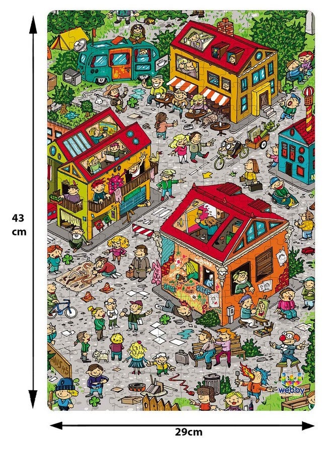 Webby City Life Illustration Wooden Jigsaw Puzzle, 252 Pieces- Multicolour - Image 5