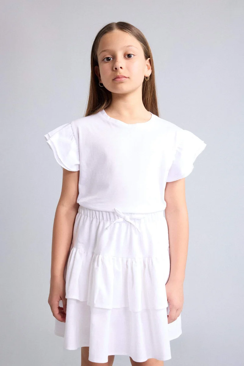 ديفاكتو Girl Linen Look Skirt