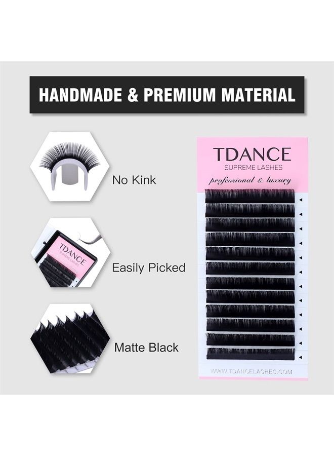 TDANCE Premium DD Curl 0.07mm Thickness Semi Permanent Individual Eyelash Extensions Silk Volume Lashes Professional Salon Use Mixed 10-17mm Length In One Tray (DD-0.07,10-17mm) - Image 4