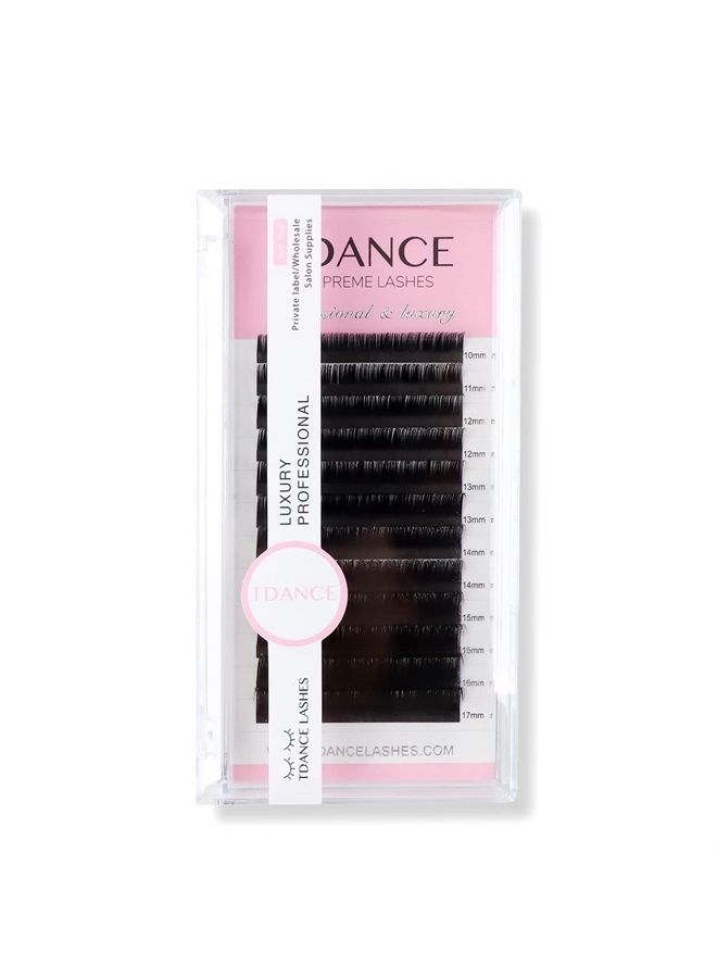 TDANCE Premium DD Curl 0.07mm Thickness Semi Permanent Individual Eyelash Extensions Silk Volume Lashes Professional Salon Use Mixed 10-17mm Length In One Tray (DD-0.07,10-17mm) - Image 1