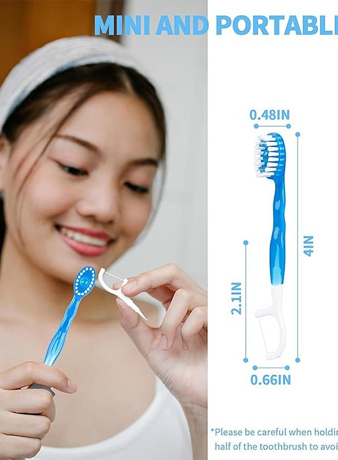 MXN Manual Toothbrushes, 5 in 1 Mini Brush, 12 Packs Disposable Toothbrushes with Toothpaste Mini Toothbrushes Individually Wrapped Box Oral Care On The Go Prepasted Travel Toothbrush - Image 2