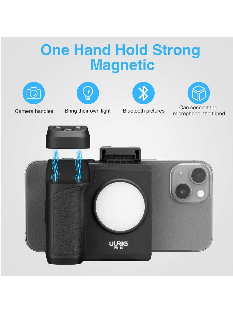 Smartphone Camera Grip, Griphone CapGrip with Detachable Wireless Remote Control, Three-Speed Adjustable Fill Light for Phones Video/Photo Shooting - Image 5