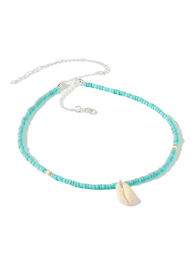 Shell Pendant Necklace for Women, Turquoise, one size